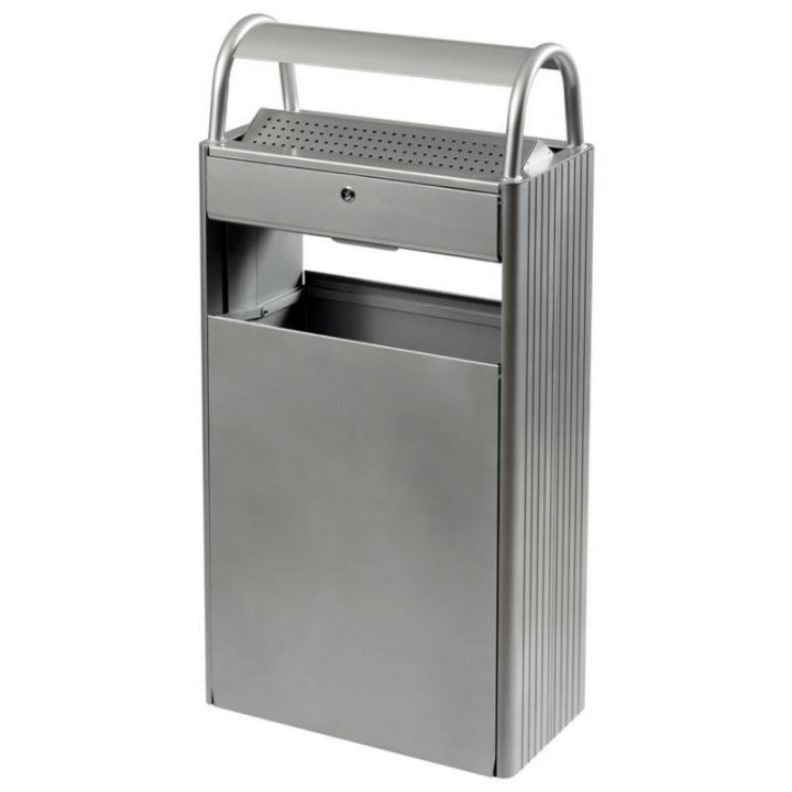Cendrier-corbeille 12/60L Kova Gris métal